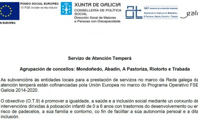 Publicidade do «Servizo de Atención Temperá»