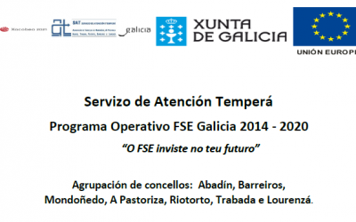 Servizo de Atención Temperá Programa Operativo FSE Galicia 2014 – 2020 “O FSE inviste no teu futuro”