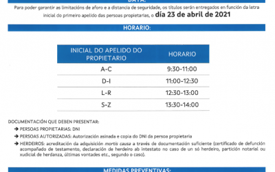 ENTREGA DE TÍTULOS – 23 DE ABRIL DE 2021