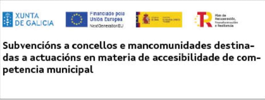 Subvención Concello para Concellos e mancomunidades